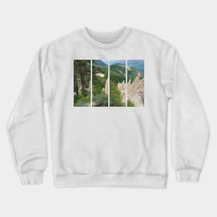 The incredible earth pyramids of Collepietra (Piramidi di Terra) in the Dolomites. Striking place. Italian Alps. Sunny spring day with no people. Valley in the background. Trentino Alto Adige. Crewneck Sweatshirt